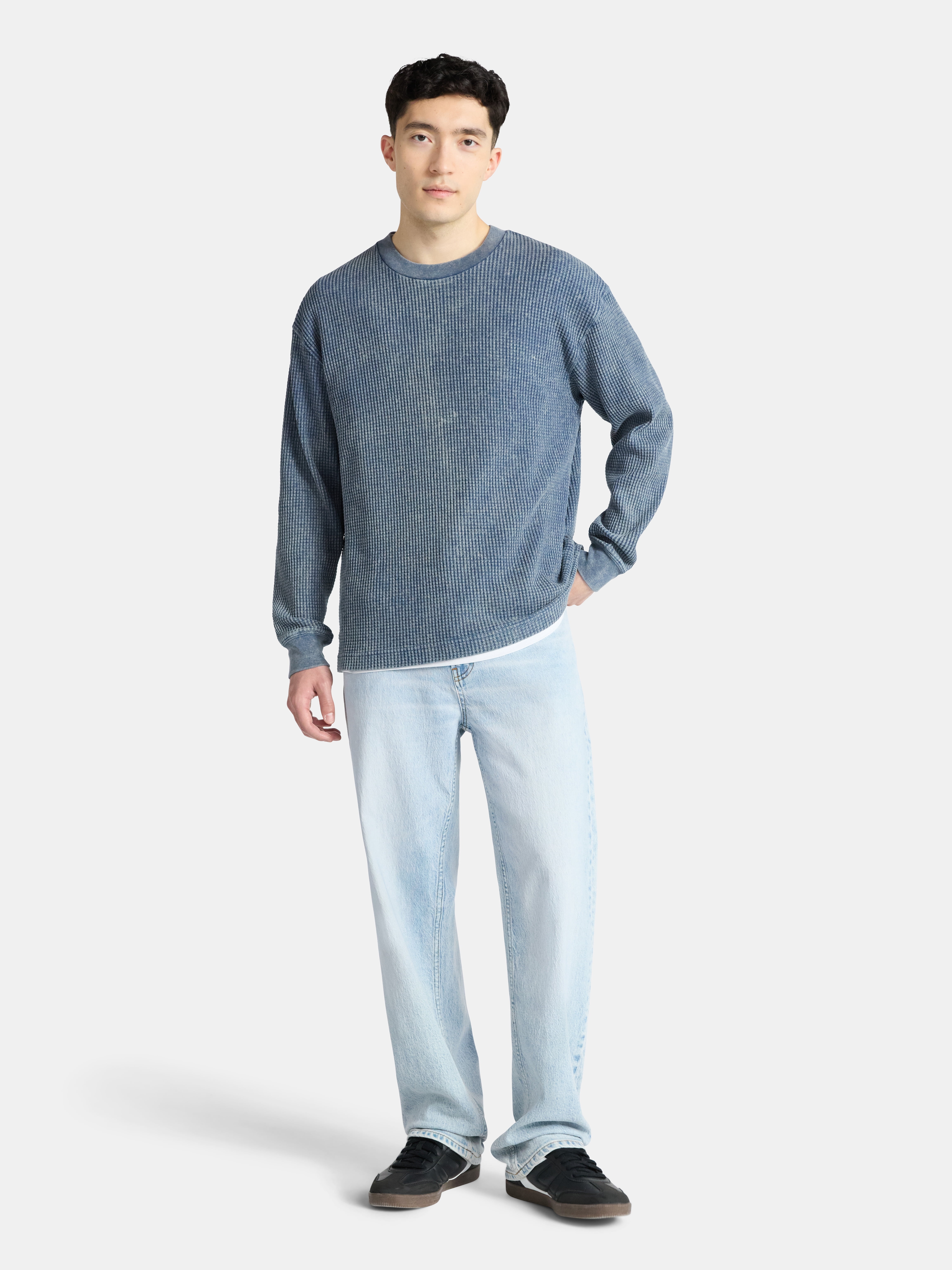 No Boundaries Thermal Tee with Long Sleeves, Men's & Big Men's