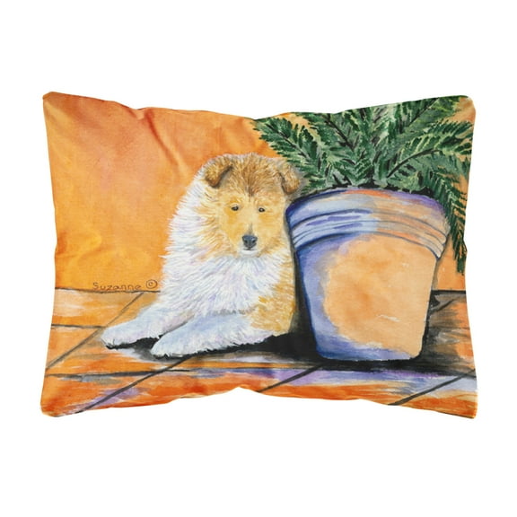 Caroline's Treasures SS8667PW1216 Sheltie Decorative   Canvas Fabric Pillow, 12H x16W, multicolor