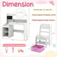 thumbnail image 3 of Gymax Kids Vanity Table Set w/ Lighted LED Mirror Princess Dressing Table w/ Chair White, 3 of 10