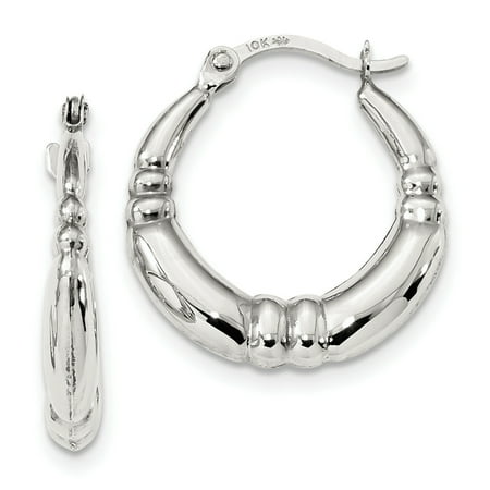 10k White Gold Hoop Earrings Ear Hoops Set For Women 10k White Gold Hoop Earrings Ear Hoops Set For Women