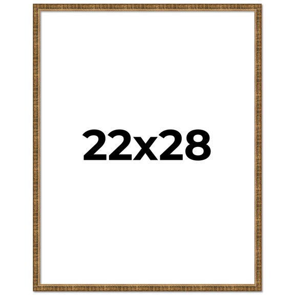 22x28 Frame Gold Solid Wood Picture Frame - Complete Modern Photo Frame Includes UV Acrylic