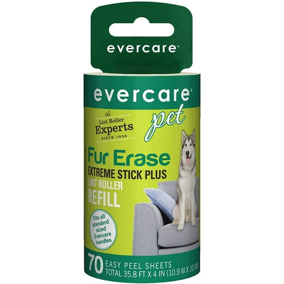 Butler Specialty Company Pet Fur Erase Extreme Stick Plus Lint Roller Refill - Reusable - 70 Sheets