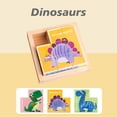 thumbnail image 3 of Puzle de bloques de madera con forma de cubo de animales 6 en 1 para niños de más de 2 años, 3 of 5
