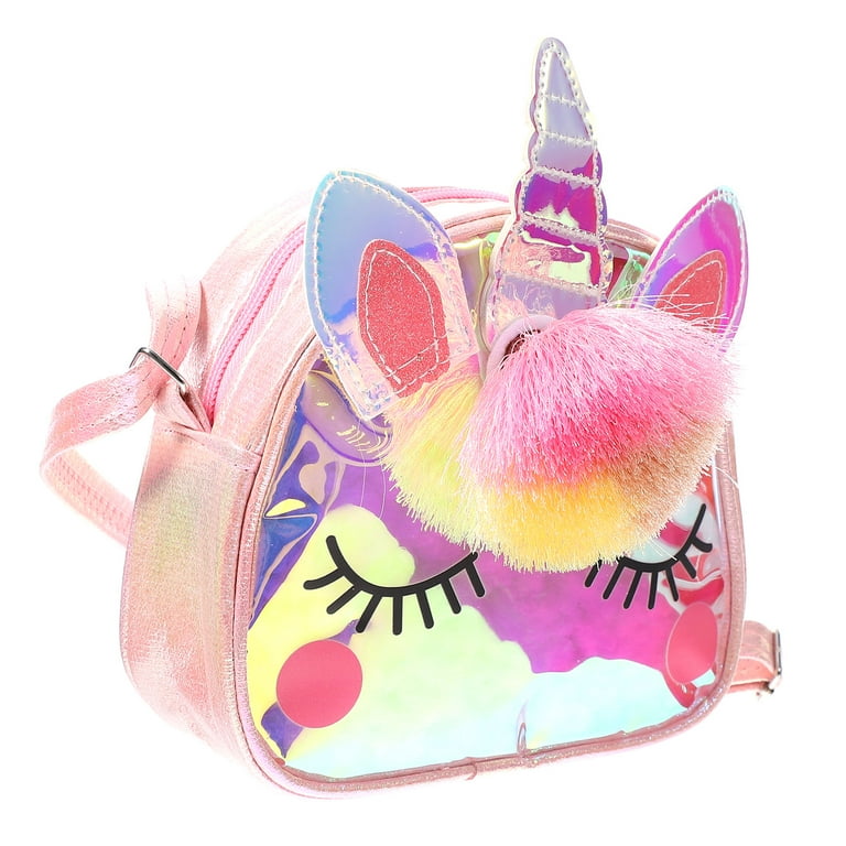 1Pc Lovely Unicorn Crossbody Bag Iridescent Shoulder Bag for Kids Girls