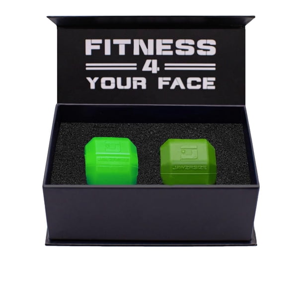 Ejercitador de mandíbula Jawzrsize Pop N Go para hombre, paquete verde