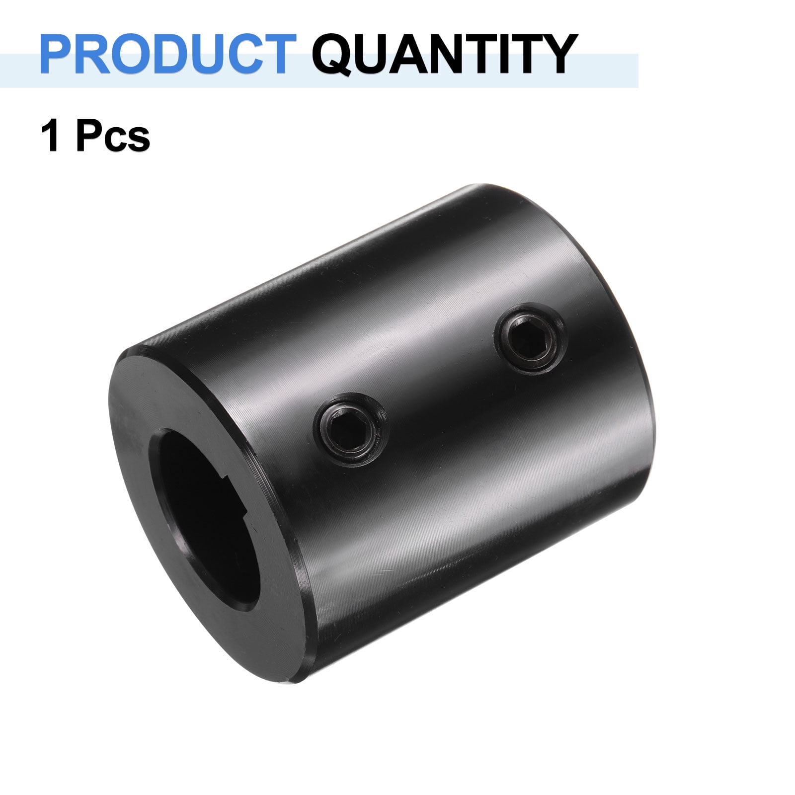 Uxcell Shaft Coupling, 7/8" Bore 1-3/4" OD 2" Length Black Oxide Plated Steel Rigid Coupling for 3D Printers Motor Wheel(2 Set Screws)