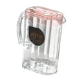 thumbnail image 3 of Jarra de nevera de jarra de agua, versátil transparente fácil de limpiar, hervidor de agua caliente fría de 2200 ml con tapa, té para Rosa rectangular, 3 of 8