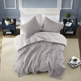 thumbnail image 6 of Luxury 3Piece Bedding Sets 100% Cotton Charcoal Sateen Modern AllSeason Comforter, 6 of 10