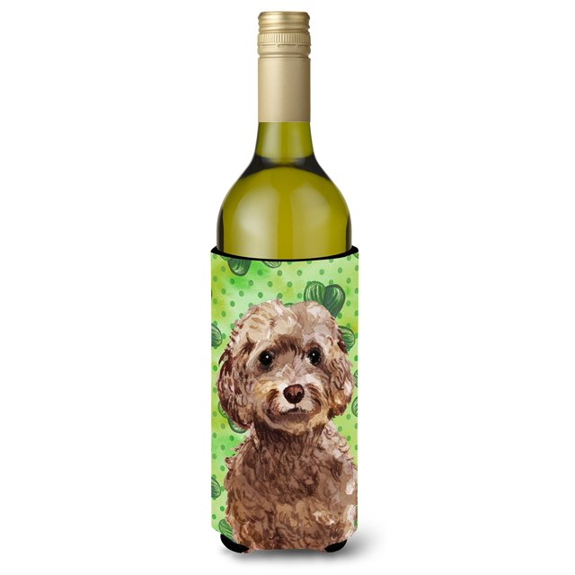 ""Caroline'S Treasures Abrazadera Decorativa Para Botella De San Patricio, Cockapoo Marrón, 750 Ml, Multicolor""