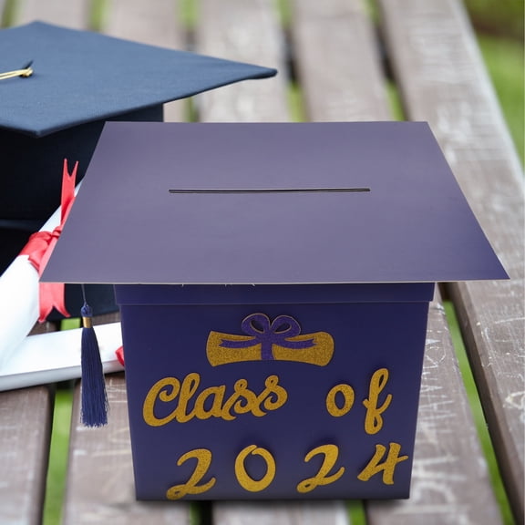 MLINS Graduation Message Invitation First Cap Gift Card Blue