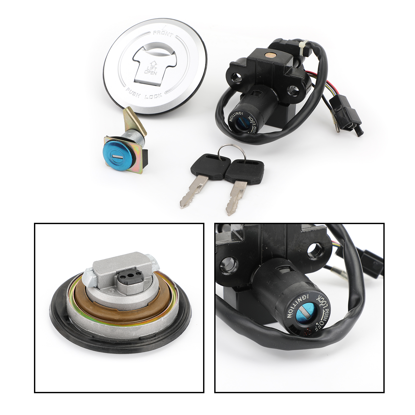 Motor Genic Ignition Switch Fuel Gas Cap Seat Lock Keys For Honda