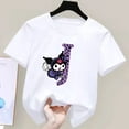 thumbnail image 1 of Kuromi-Camiseta de manga corta para niños, A-Z con letras de Anime Sanrio, ropa suave con corazón femenino, regalo de cumpleaños Kawaii, 1 of 7