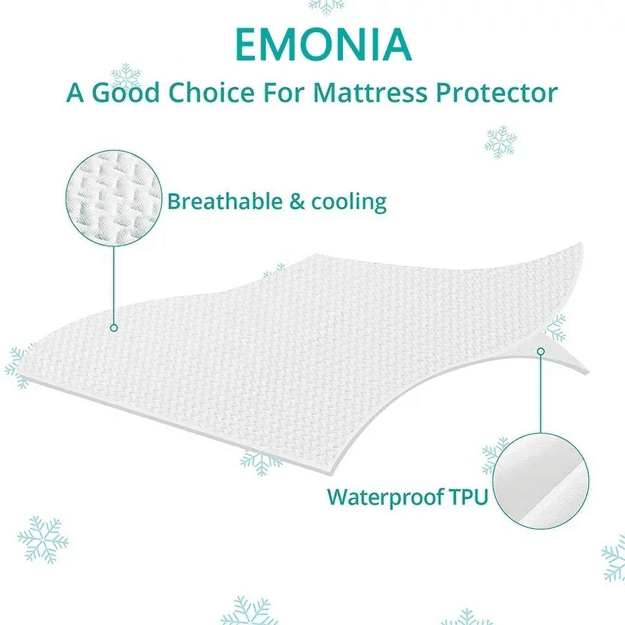 EMONIA Premium Waterproof Mattress Protector, Queen photo 2
