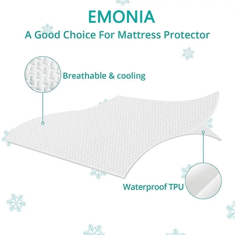 EMONIA Waterproof Mattress Protector Twin, Bamboo Viscose photo 2