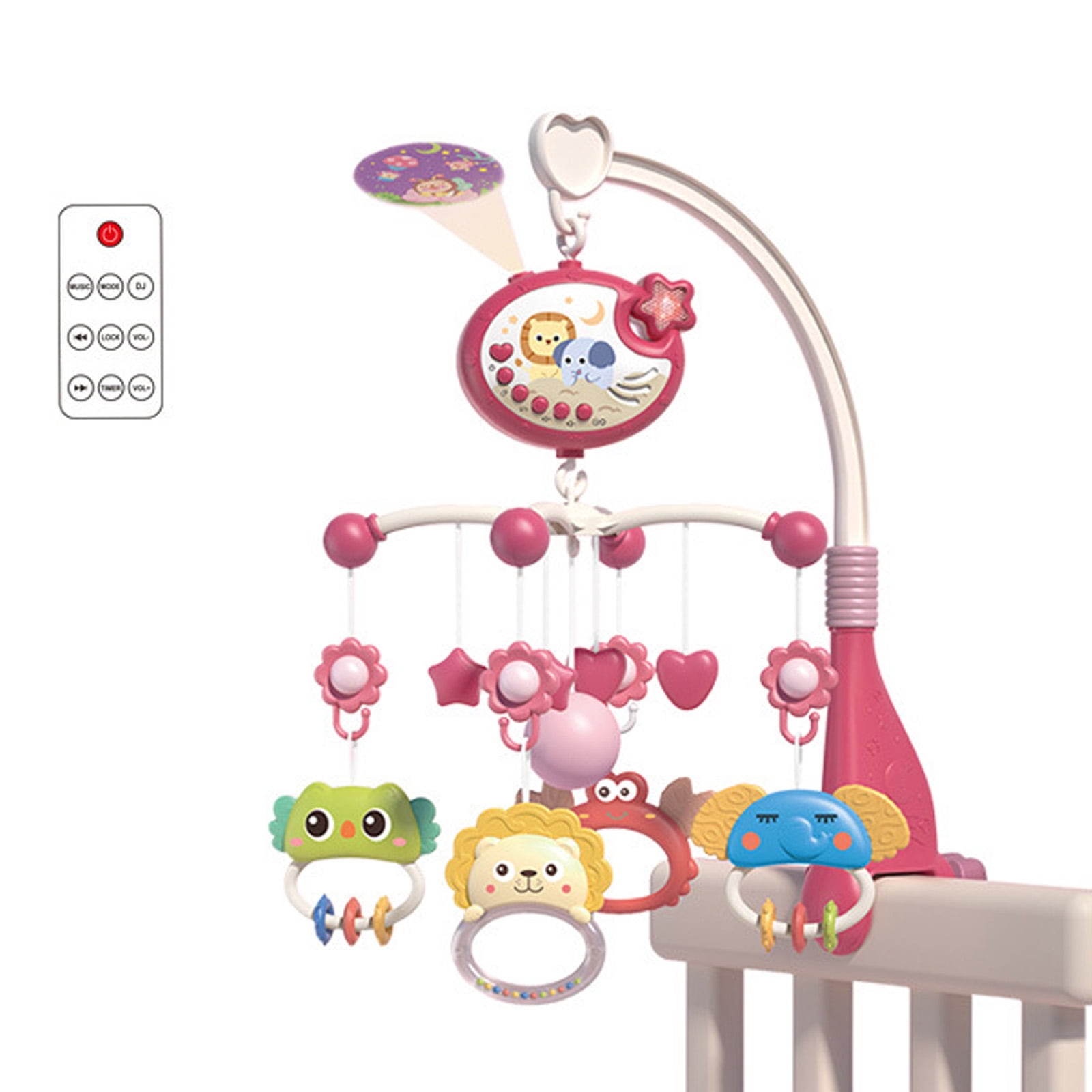 Rotating Baby Crib Mobile Musical Projector Remote Operated 400 Songs Star Lights Visual Tracking Toy