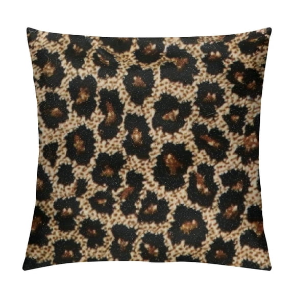 Creowell Leopard Print Pillow Covers,Animal Theme Print Faux Fur Decorative Throw Pillowcase Home Decor Cushion Cover White