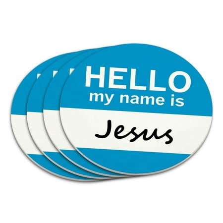 

Jesus Hello My Name Is Coaster Set