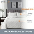 thumbnail image 2 of Swift Home 3PC Reversible Diamond Stitch Soft Quilt & Sham Set, White, King/Cal King, 2 of 6