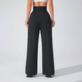 thumbnail image 4 of Pants for Women High Waist Solid Color Knit Loose Wide Leg Sports Trousers With Pockets Flowy Pants, 4 of 8