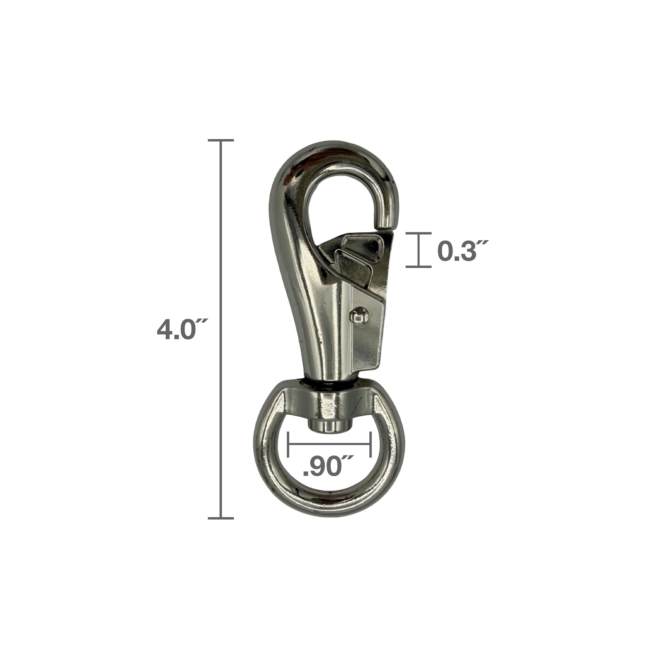 (3 pack) 7/8" Heavy Duty Swivel Eye Bull Snap, Nickel Plated, Peerless Chain Company, #4710338