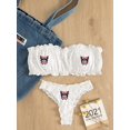 thumbnail image 1 of Conjunto de ropa interior con pegatinas de Hello Kitty para mujer, traje de baño dividido Sexy de Anime Kawaii, Bikini, sujetador, Bragas, tanga, regalo, 2 piezas, 1 of 4