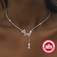 thumbnail image 3 of SUSOLA S925 Sterling Silver Heart Tassel Necklace, Hypoallergenic Clavicle Chain with Cubic Zirconia, Perfect for Mother's Day, Valentine's Day, Weddings, and Daily Wear, 3.5g, Blingbling, Cute, 3 of 8