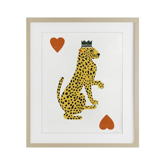 Stupell Industries Eclectic Leopard & Hearts Card Birch Framed Print Under Glass, 17 x 21, by Svetlana Aleynikova
