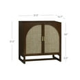 thumbnail image 4 of Nathan James Paxton Boho Wood Storage Cabinet with Doors, Small Storage Cabinet for Living Room or Kitchen with Rattan Door Details, Dark Walnut, 4 of 6
