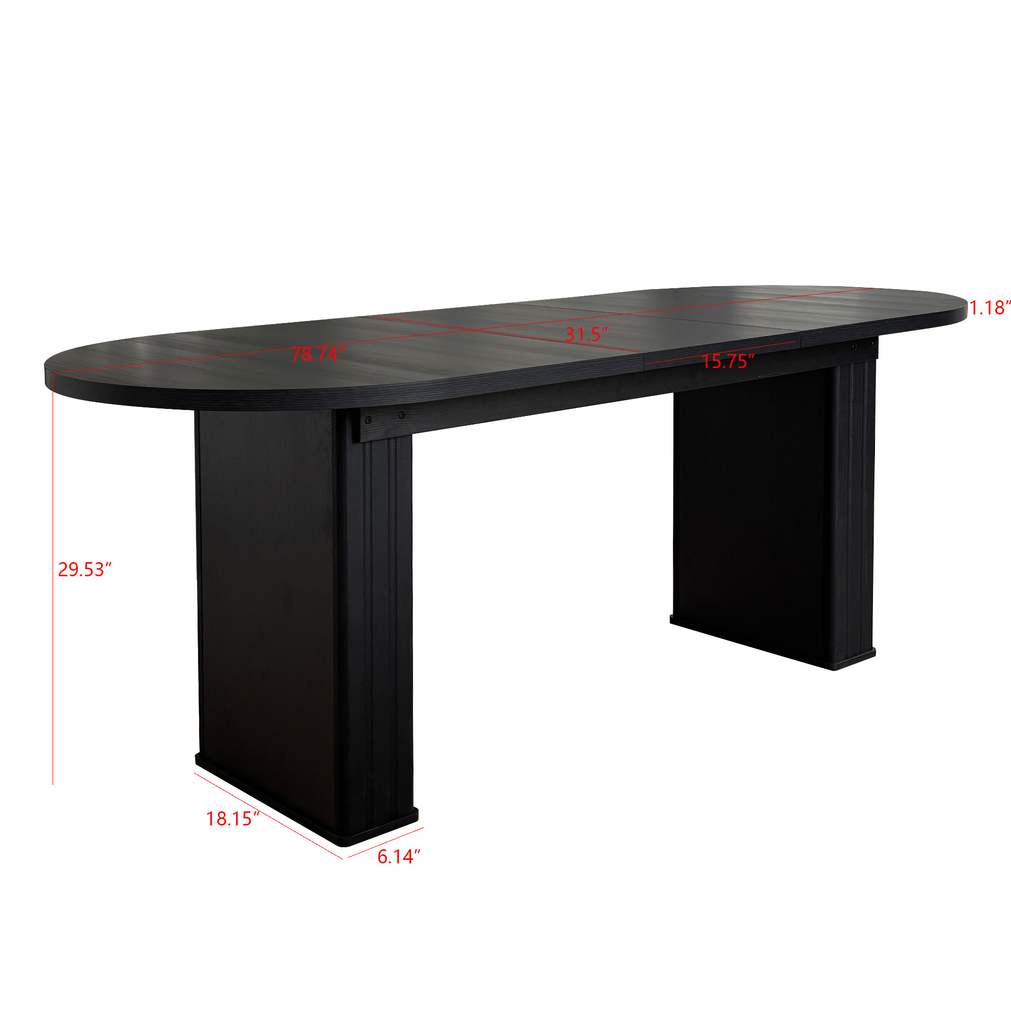 MAYEERTY Extendable Oval Dining Table for 4-8 People, Expandable Kitchen Dinner Table for Living Room, Dining Room, Apartment, Family Daily Meals & Dinner Parties
