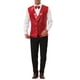 thumbnail image 2 of Conjunto de chaleco de lentejuelas brillantes INSPIRE CHIC para hombres con corbata de moño M Rojo, 2 of 6