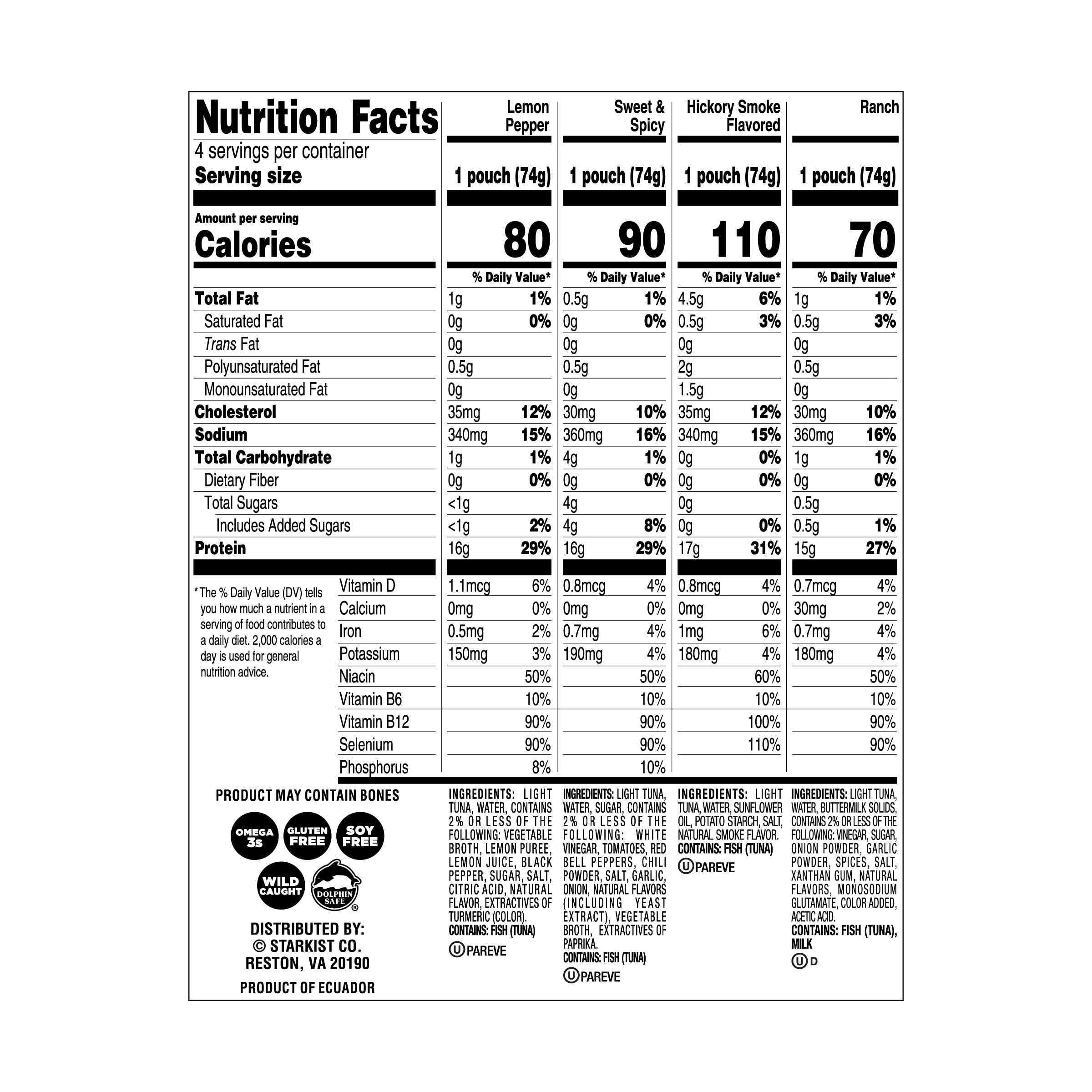 StarKist Tuna Creations® Variety Pack - 2.6 oz Pouch (4-Pack)