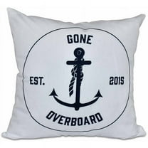 Simply Daisy 16" x 16" Gone Overboard Word Print Pillow