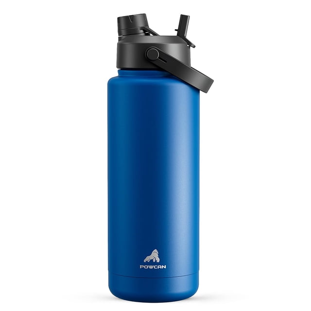 Botella de agua POWCAN de 1,2 L, térmica, a prueba de fugas, con tapa con sorbete