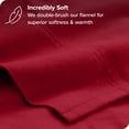thumbnail image 2 of Bare Home Flannel Sheet Set - 100% Cotton - Deep Pocket - Queen, Red, 4-Pieces, 2 of 7