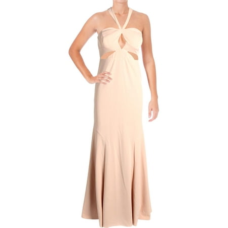 Aidan by Aidan Mattox Womens Cut-Out Halter Formal Dress Pink 2