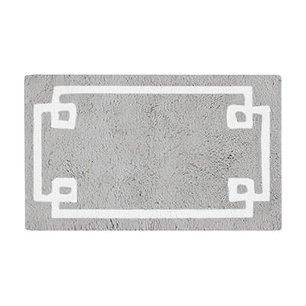 MAYEERTY 100% Medium Pile Cotton Tufted Bath Rug, Grey, 20"W x 30"L