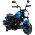 thumbnail image 2 of Aosom 6V Kids Motorcycle w/ Training Wheels, Single-Button Start, Blue, 2 of 9