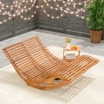thumbnail image 4 of Costway Outdoor Double Chaise Lounge for 2 with High Back Slatted Seat Stopper for Patio, 4 of 10