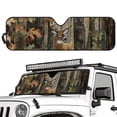 thumbnail image 2 of XYZCANDO Deer Windshield Sun Shade Compatible with 2007-2024 Wrangler Rubicon Sahara TJ JK JKU 2 & 4 Door Hunting Forest UV Rays Blocker Sun Visor Shade Keep Vehicle Cool, 2 of 7