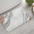 thumbnail image 2 of White Gray Rose Gold Marble Pattern Bathroom Rugs Mat,Non Slip Microfiber Bathroom Rug,Rubber Backing,Soft Bathroom Mats for Bathroom Floor,Tub and Shower,17x27in(43x68cm), 2 of 5