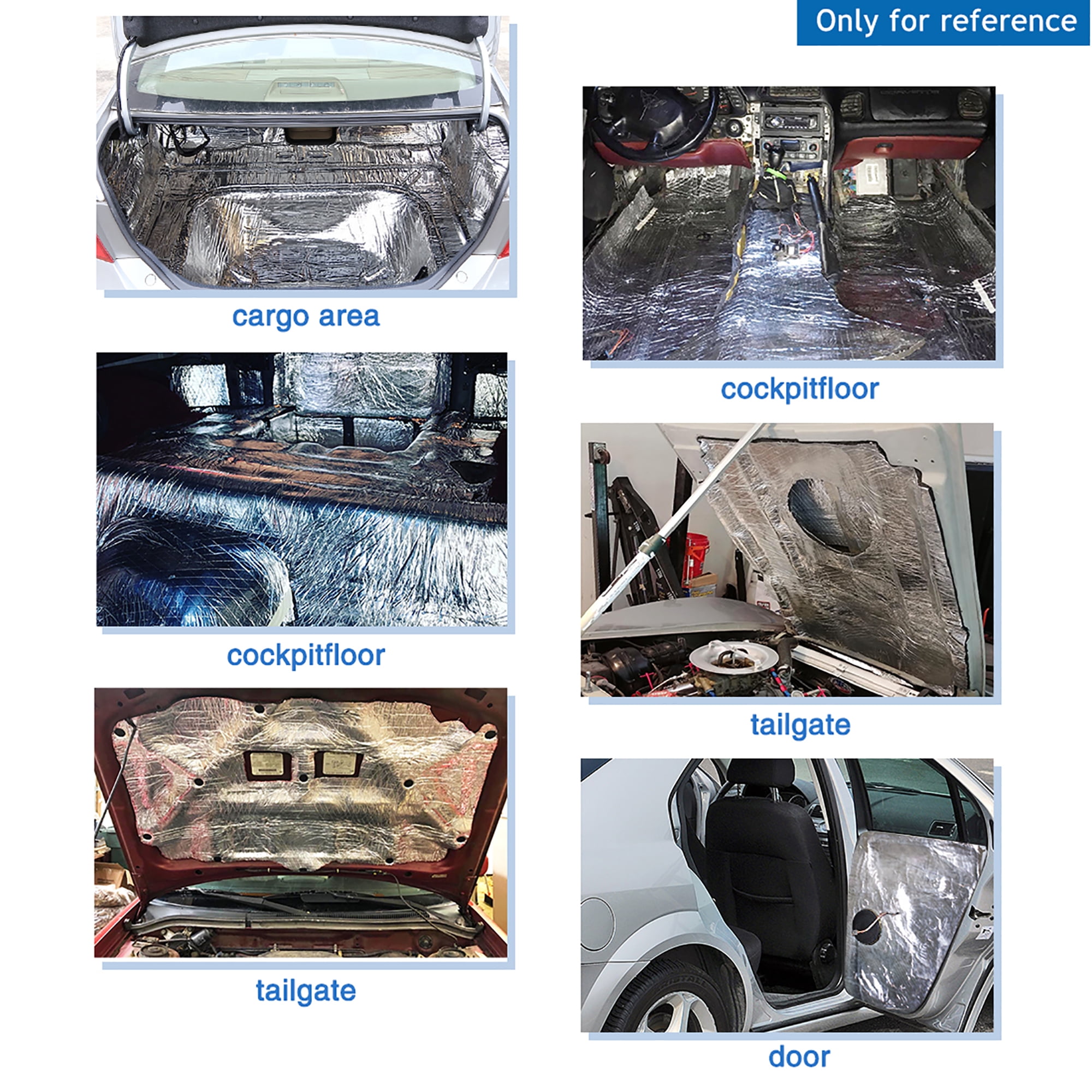 Unique Bargains Universal 197mil Car Heat Sound Insulation Deadener Noise Mat