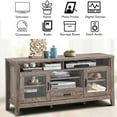 thumbnail image 6 of Costway TV Stand Tall Entertainment Center Hold up to 65'' TV w/ Glass Storage & Drawer, 6 of 12