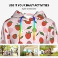 thumbnail image 4 of Xecao Floral Strawberr Pattern Hoodies for Women Sweatshirts Long Sleeve Sweatshirts Pullover Outfits with Pocket-X-Large, 4 of 7