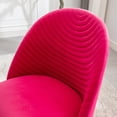thumbnail image 5 of Velvet Leisure Single Chair with Solid Wood Foot, Upholstered Lounge Vanity Chair with Curved Backrest for Living Room Make-up Studying, Red, 5 of 7