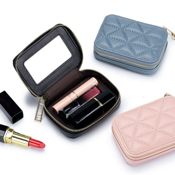 Makeup Bag Lipstick Lip Gloss Bag Small Pouch Storage Purse with Mirror Walmart Business Supplies