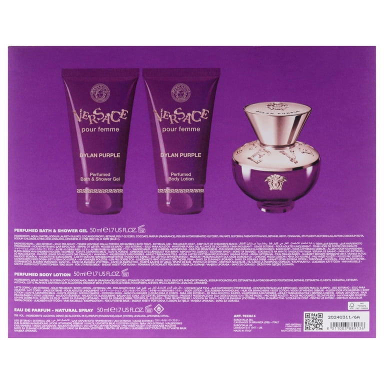 Versace Dylan Purple , 3 Pc Gift Set 1.7oz EDP Spray , 1.7oz
