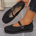 thumbnail image 2 of Women's Barefoot Mary Jane Flats - Wide Toe Box & Square Toe Mesh Knit Ballet Flat Shoes, Comfortable Dressy Casual Soft Soled Shoes Black 6.5(38), 2 of 9
