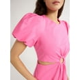 thumbnail image 3 of Scoop Women’s and Women's Plus Puff Sleeve O-Ring Dress, Sizes XS-4X, 3 of 4