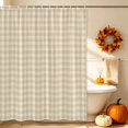 thumbnail image 5 of Cream Plaid Shower Curtains for Bathroom, Gingham Checked Minimalist Modern Waterproof Fabric Shower Curtain, Decorative Bathroom Curtain for Bathtub, 72"x72", No Hooks Included, 5 of 9