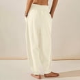 thumbnail image 4 of qolati Sweatpants for Womens Baggy Lounge Workout Joggers Trousers 2024 Fall Casual Elastic High Waist Gyms Yoga Cinch Bottom Pants with Pockets White M 6, 4 of 9